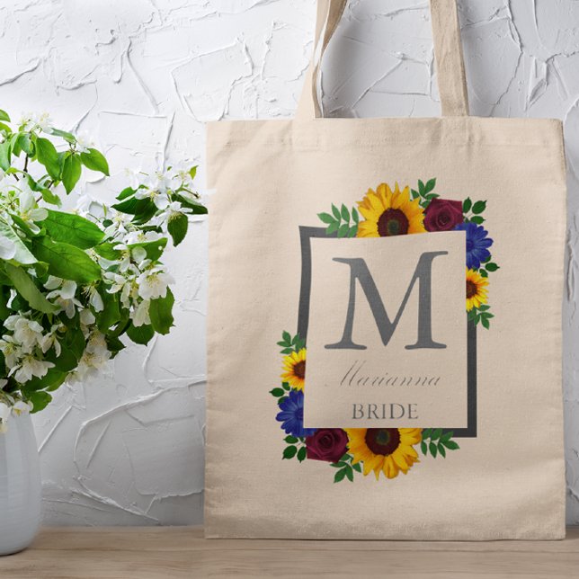 Tote Bag Mariage floral Rose de tournesol (Créateur téléchargé)