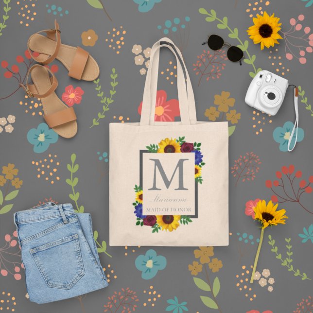 Tote Bag Mariage floral Rose de tournesol (Créateur téléchargé)