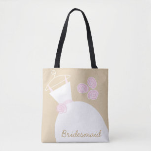 Tote Bag Mariage Gown rose beige femme de chambre partout