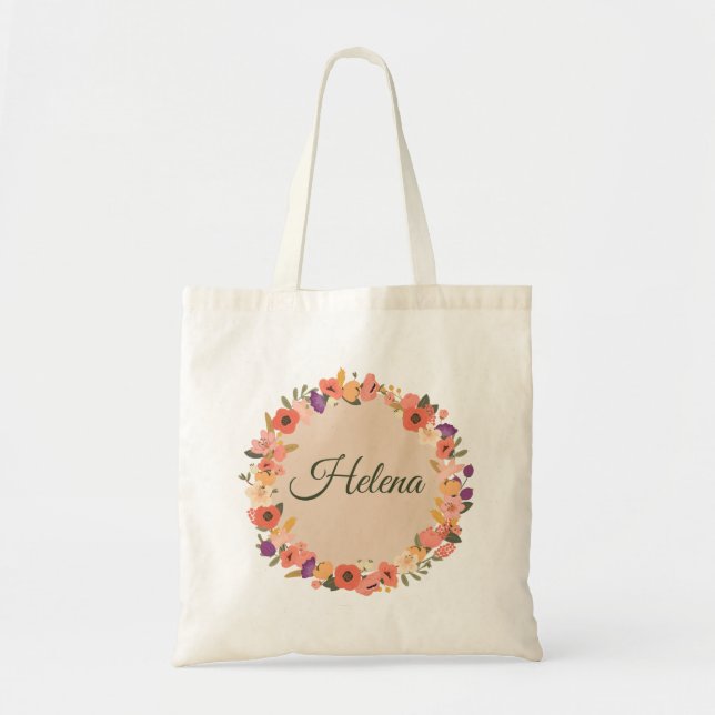 Tote Bag Mariage/Journée de mariage dans le jardin fleuri (Devant)