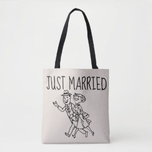 TOTE BAG MARIAGE MARIÉ RETRO GIFT FOURRE-TOUT PURSE