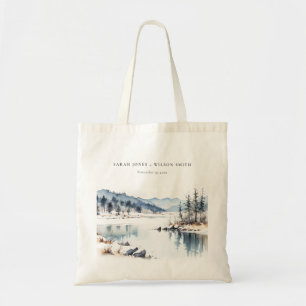 Tote Bag Mariage paysager du lac de la neige d'hiver