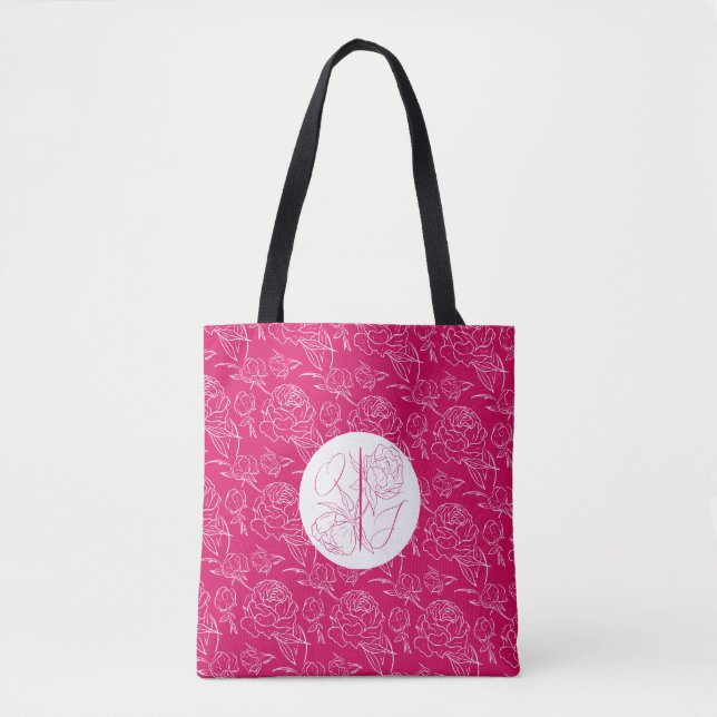 Tote Bag Mariage Peony Elegance (Devant)
