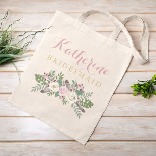 Tote Bag Mariage personnalisé de femme de ménage Dusty rose