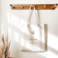 Mariage personnalisé minimaliste Ecru Palm Tree Li