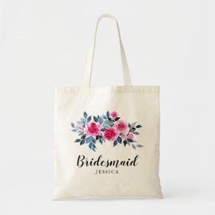 Tote Bag Mariage Rose d'aquarelle Bridesmaid