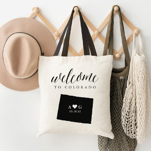 Tote Bag Mariage Silhouette d'Etat Bienvenue Fourre-tout   