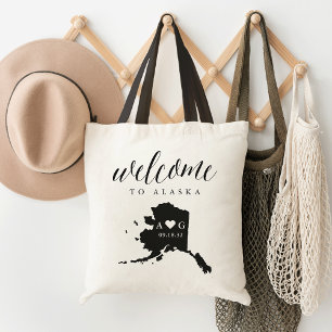 Tote Bag Mariage Silhouette d'Etat Bienvenue Fourre-tout   