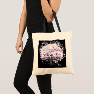 Tote Bag Mariage Vintage d'oiseaux de l'arbre de la feuille