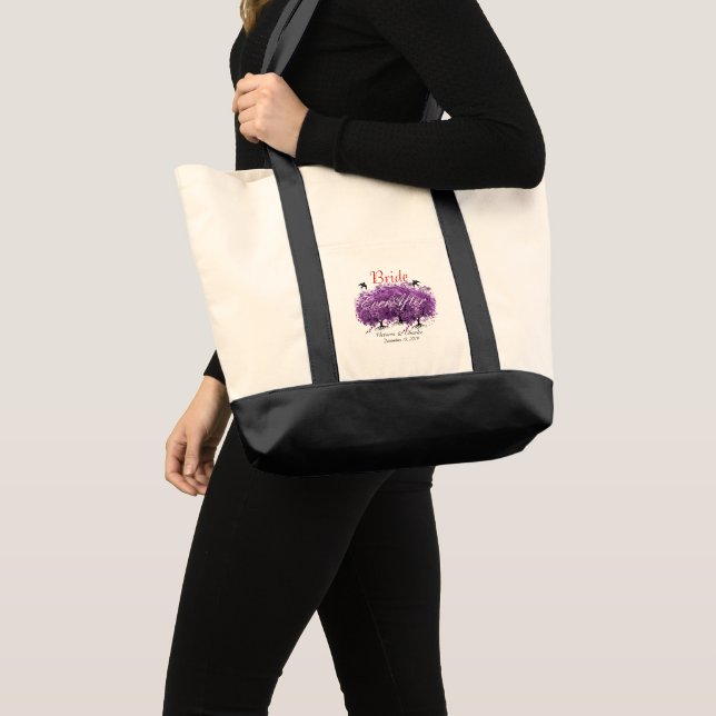 Tote Bag Mariages Radiant Purple Mariage de feuille de coeu (Devant (produit))