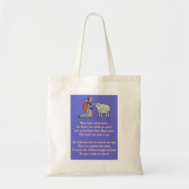 Tote Bag Marie avait un petit agneau (Devant)