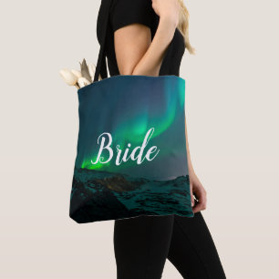 Tote Bag Mariée Aurora Lumières Script Mariage élégant