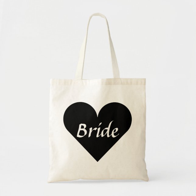 Tote Bag Mariée du coeur noir (Devant)