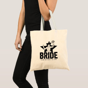 Tote Bag Mariée Florale Minimaliste 