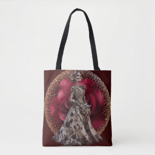 Tote Bag Mariée gothique en rouge Crimson