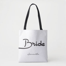 Tote Bag Mariée, Nom personnalisé, Script