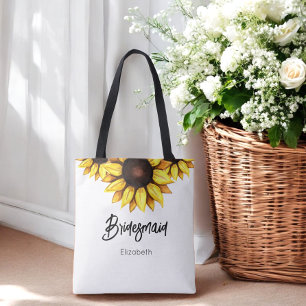 Tote Bag Mariées demoiselle d'honneur Fleur de tournesol   