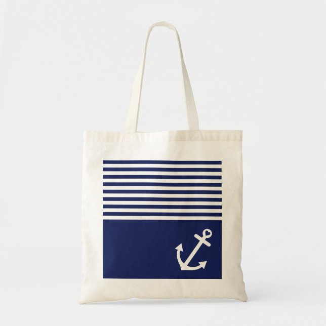 Tote Bag Marine Ancre d'amour bleu marine (Devant)