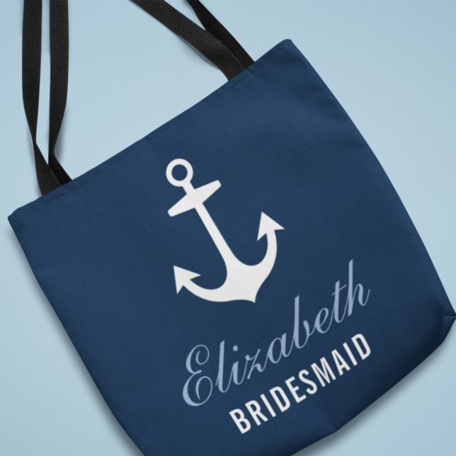 Tote Bag Marine Ancre nautique Custom Wedding (Créateur téléchargé)
