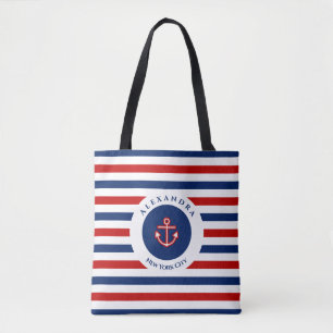 Tote Bag Marine marine Bleu Rouge Blanc rayures