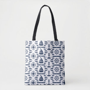 Tote Bag Maritime dans le motif bleu