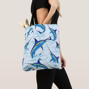 Tote Bag Marlin Bleu Jaillissant de l'Océan