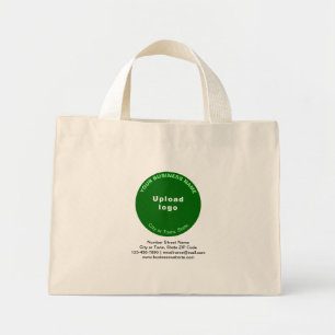 Tote Bag Marque commerciale de forme ronde verte sur mini s