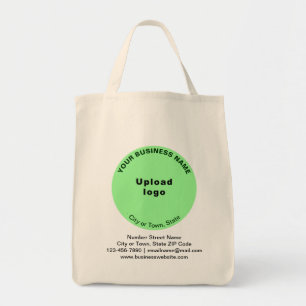 Tote Bag Marque commerciale en forme ronde verte légère sur