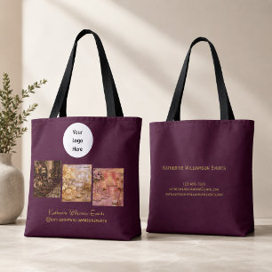 Tote Bag Marque d'entreprise Photo élégante Bourgogne