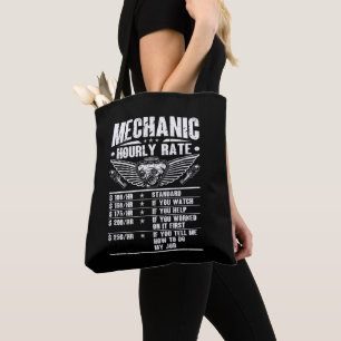 Tote Bag Marrant mécanicien taux horaire Auto voiture mécan