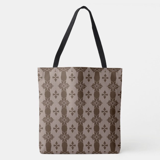Tote Bag Marron café chic et beige sable (Devant)