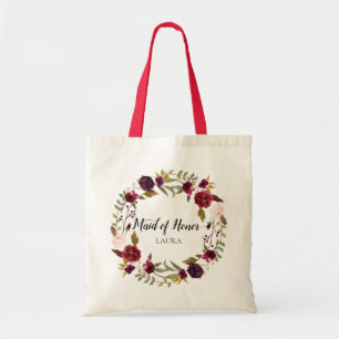 Tote Bag Marsala Bourgogne Maid of Honor Fourre-tout