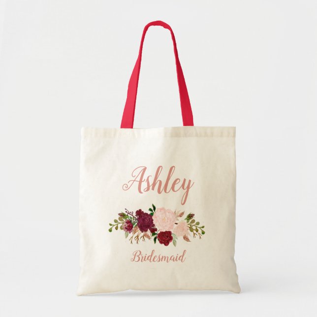 Tote Bag Marsala rose Personnalisé (Devant)