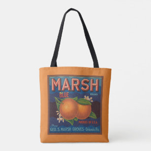 Tote Bag Marsh Brand   Étiquette Citrus vintage
