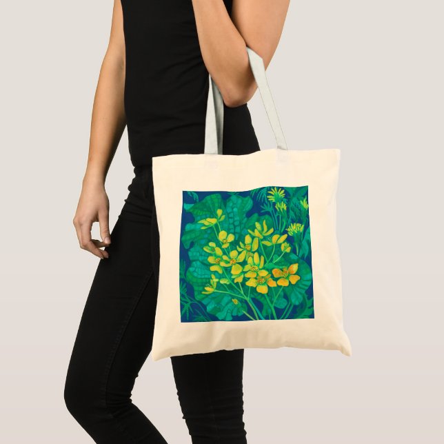 Tote Bag Marsh Marigold Fleurs sauvages d'été peinture flor (Devant (produit))