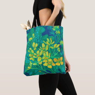 Tote Bag Marsh Marigold Fleurs sauvages d'été peinture flor