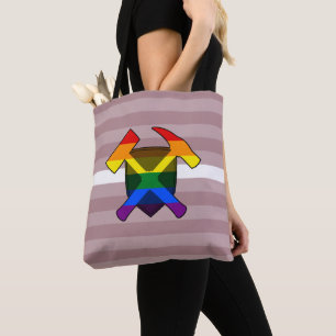 Tote Bag Marteau de rock du géologue avec logo LGBT Pride