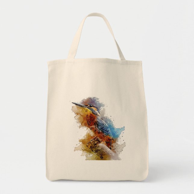Tote Bag Martin pêcheur petit oiseau seul sur perché (Devant)