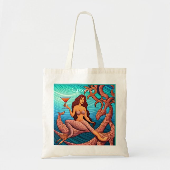 Tote Bag Martini à cheveux longs Mermaid Thunder_Cove (Devant)