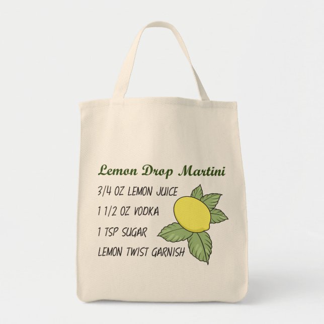 Tote Bag Martini à la goutte de citron (Devant)