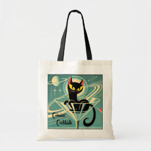 Tote Bag Martini Black Cat Futuriste Atomique Espace