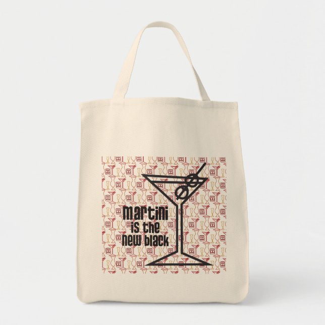 Tote Bag Martini est le nouveau noir (avec le backgroung) (Devant)