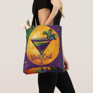 Tote Bag Martini Fleur de Lis du Soleil Couchant Mardi Gras