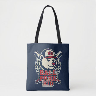 Tote Bag Mascotte de l'ours de baseball Ball Park Kid
