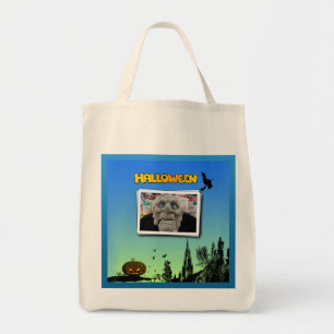 Tote Bag Mask of Old Man, Flying Witch and Jack o Lantern