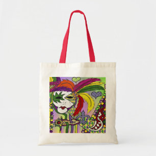 Tote Bag Masque à plumes de Mardi Gras psychédélique