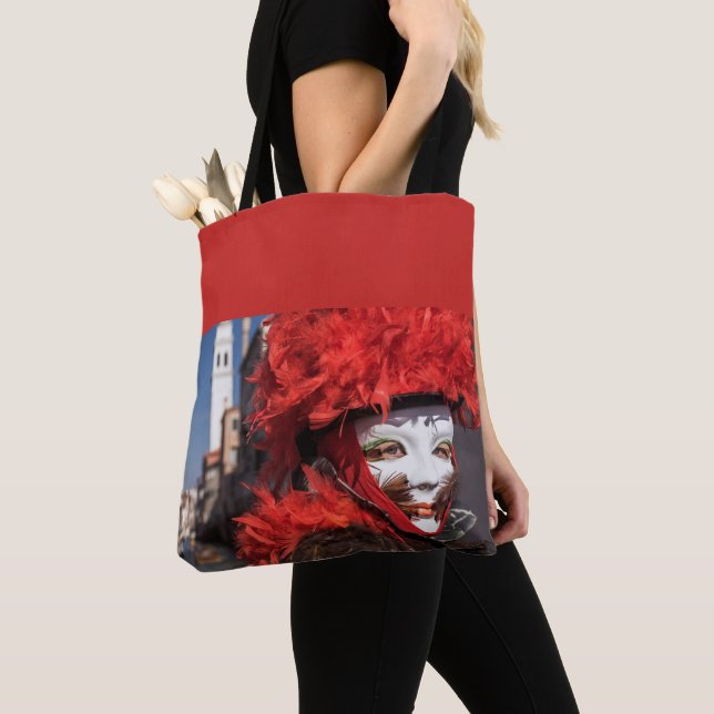 Tote Bag Masque de carnaval rouge en Venise, Italie (De près)