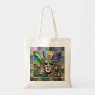 Tote Bag Masque en céramique à troisième œil de Mardi Gras 