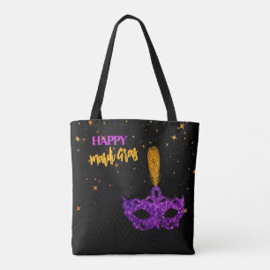 Tote Bag Masque personnalisé Violet et Orange Étincelles Ma