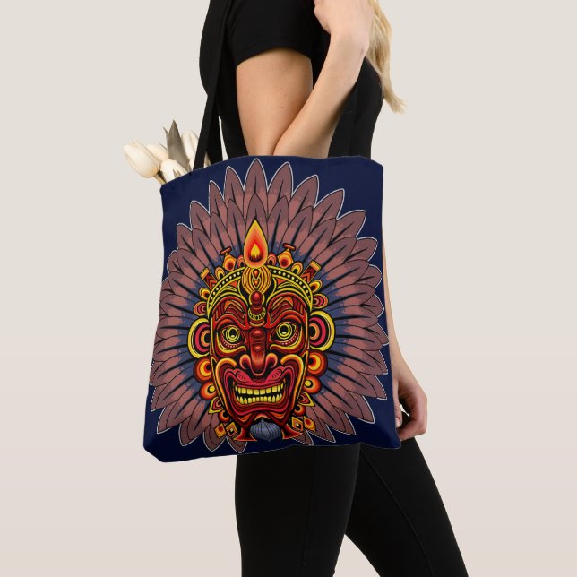 Tote Bag Masque rituel du roi guerrier tribal (De près)